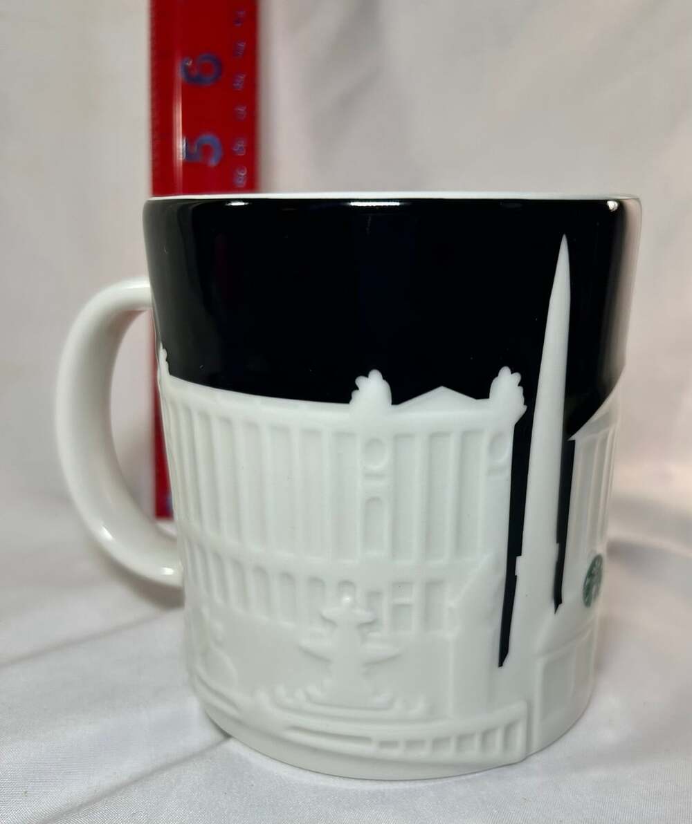 Starbucks Paris 3D Relief Collector Series Mug 16oz B/W Skyline 2011 READ - Picture 7 of 12